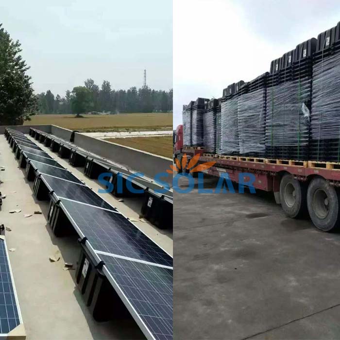 Ballasted roof mount solar racking