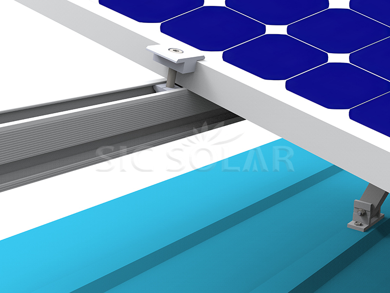 Adjutable tilt leg with rail solution