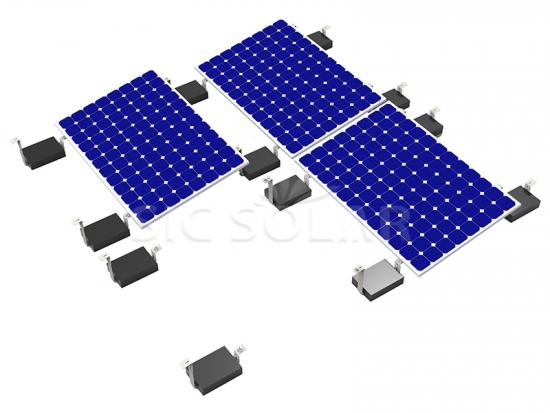 Flat roof ballasted solar racking