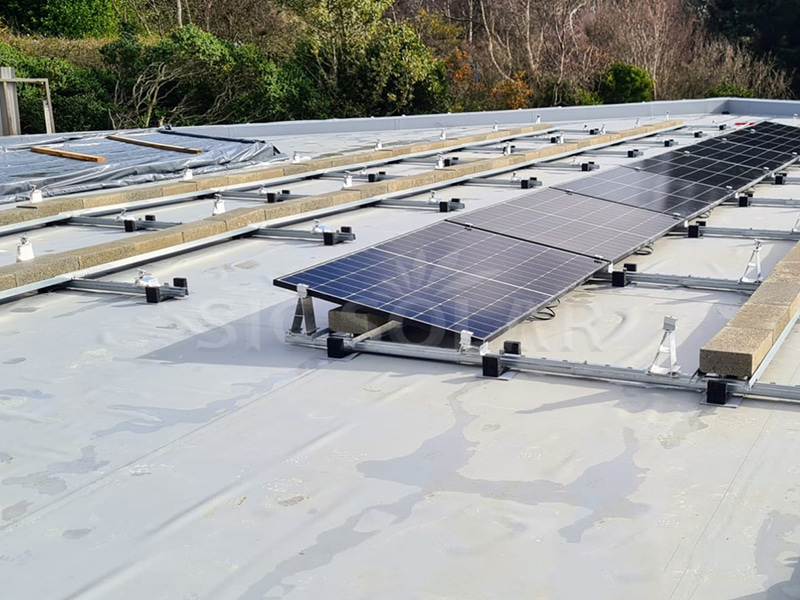 20-kW-Flachdach-Ballastmontagestrukturen in Großbritannien