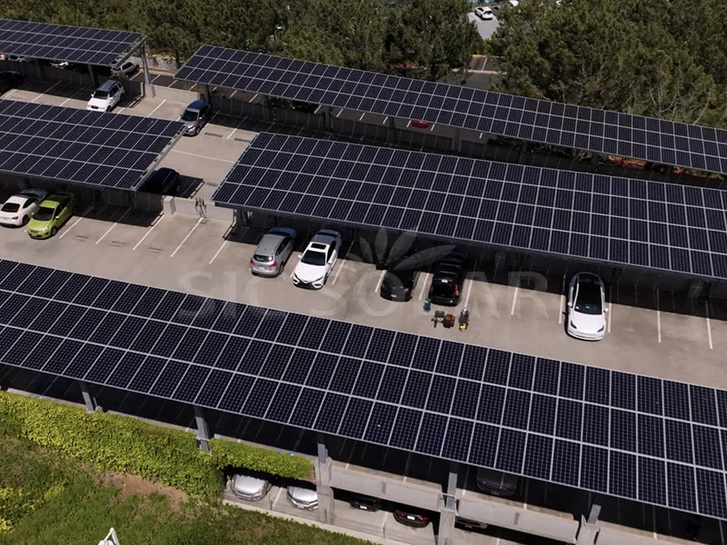 Installation von 500-kW-Solarcarports für Gewerbebetriebe in Deutschland